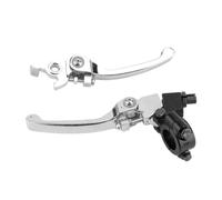 AKLOSIPY Maneta de Freno y Embrague Plegable, Palanca Ajustable con Distancia Multinivel, 22 Mm Aleación de Aluminio Cromada, for Motos de Cross Scooters y ATV