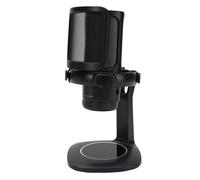 AKLOSIPY Micrófono de PC para Juegos con RGB, Micrófono de Condensador Cardioides para la Transmisión de Podcasting, Reducción de Ruido, Función de Silencio, Conexión USB Tipo C y Efecto