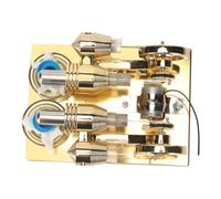 AKLOSIPY Modelo de Motor Stirling para Enseñanza, Juguete Educativo de Fácil Montaje de Acero Inoxidable Dorado para Proyectos de Ciencia