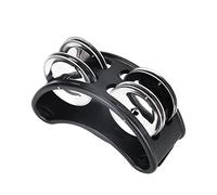 AKLOSIPY Pandereta de Pie con Cascabeles de Metal, Instrumento de Percusión Compacto para Conjuntos Acústicos y Sesiones de Improvisación, 1 ud. (BLACK)