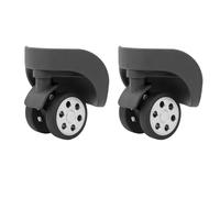 AKLOSIPY Par de Ruedas Universales de Repuesto para Equipaje, Ruedas Profesionales Silenciosas y para Maleta en Oro Rosa (Black)