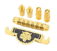 AKLOSIPY Puente de Montura de Rodillo de Guitarra con Patrón para Cordal de Guitarra Eléctrica, Diseño de Latón de 6mm para una Mejor Jugabilidad (GOLD)