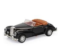 AKLOSIPY Simulación de coche Roadster de aluminio modelo de vehículo de juguete con sonido y luz - certificados CE y EN71, música e iluminación y seguridad para niños de 3 años (NEGRO)