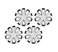 AKLOSIPY Tapacubos de 16 Pulgadas, Kit de Cubiertas de Rueda ABS Universales, Juego de Tapacubos R16 para Coches, Camiones, SUV (Plata Negro)