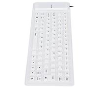 AKLOSIPY Teclado de Silicona Silencioso Plegable Ligero - USB Cableado, Múltiples Colores (White)