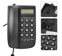 AKLOSIPY Teléfono Compacto para Negocios de Hotel con Función Flash, Teléfono de Pared/Escritorio Que Ahorra Energía para el Hogar y la Oficina (Black)