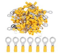 AKLOSIPY Terminales Aislados de 100 Uds., Conectores de Engarzado de Cable Eléctrico de Cobre para AWG12-10 RV5.5-8, Seguros y