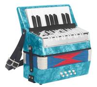 AKLOT Acordeón de piano de 17 teclas, acordeón ligero para niños, acordeones de celuloide más brillantes y de tono puro que el plástico, diseño de cubierta de metal duradero para niños, principiantes