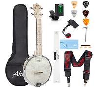 AKLOT Banjolele Ukelele banjo Concierto 23 pulgadas Remo Drumhead Open Back Maple Body 1:15 Sintonizador avanzado con varilla de armadura de dos vías