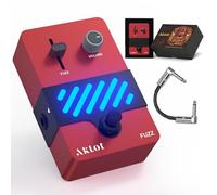 AKLOT Fuzz - Pedal de guitarra eléctrica: pelusa vintage gruesa con rica saturación, ganancia dinámica sensible al tacto, control de volumen, pedal de efecto mini guitarra con True Bypass, neón