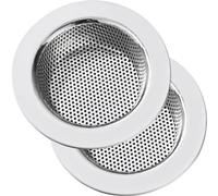 LASSHSWA - Colador de fregadero de cocina de acero inoxidable, colador de drenaje para fregadero de cocina con borde ancho grande de 4.5 pulgadas de diámetro (paquete de 2)
