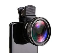 Akls Lente de teléfono móvil 0,45 x Lente Gran Angular y Lente de cámara Macro HD de 12,5 x Universal para iPhone, Samsung y la mayoría de teléfonos Inteligentes Android, Black