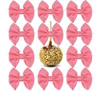 AKLVBL - Lazos rosados para bolsas de golosinas, lazos de satén de 3.5 pulgadas para manualidades, 25 paquetes de lazos pequeños para envolver regalos, lazos prefabricados para pasteles, caramelos,