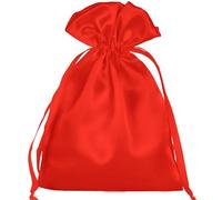 AKLVBL Paquete de 50 bolsas de satén rojo de 6 x 9.5 pulgadas, bolsas de regalo pequeñas, bolsas de joyería, bolsa con cordón, bolsas de recuerdo de boda, bolsas de baby shower, bolsas de regalo de