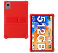 AKNICI 12 Pulgadas Silicona Funda per TECLATS T60,DOOGEE T40 Pro/T20 Ultra,Headwolf HPad6/Headwolf Lite/Headwolf HPad6 Pro,OUKITEL OT5S/OT5,SGIN T12S,VASOUN M70,AvidPad A90,Vasoun P200, Rojo