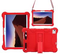 AKNICI Funda Antichoque para TECLAST P20HD/M40/M40 Pro,Blackview Tab8/Tab 8E/Tab9/Tab10,YESTEL T5,AOYODKG A39,Dragon Touch Notepad 102,DUODUOGO A39+,Pritom L10,Correa de Hombro - Rojo