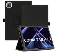 AKNICI Funda para Acer Iconia Tab A10-21-A43P / A10-21-A7RM / A10-21-A0T7 Tablet 10,1 Pulgadas, PU Protectora Carcasa Cover con Magnetite y Cinturón de Seguridad y Soporte Función (Negro)