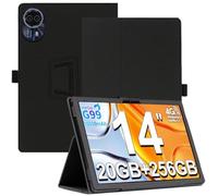 AKNICI Funda para TECLAST T70/ Byxsb G140L/ LOGICOM Tab XXL 14/ MAXLEGEN M14/ Urao 140L Tablet 14 Pulgadas, PU Protectora Carcasa Cover con Magnetite y Cinturón de Seguridad y Soporte Función (Negro)
