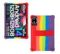 AKNICI Silicona Funda para DOOGEE T30E/DOOGEE T35/DOOGEE T30SE/DOOGEE T40/DOOGEE T30S/DOOGEE T30 Ultra/DOOGEE T30 Pro Tablet 11 Pulgadas, Funda Protectora con Función de Soporte, Arco Iris