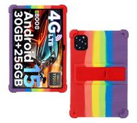 AKNICI Silicona Funda para DOOGEE Tab G6 / KINGRID T90 Tablet 11 Pulgadas, Funda Protectora con Función de Soporte para DOOGEE Tab G6 / KINGRID T90, Arco Iris