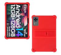 AKNICI Silicona Funda para DOOGEE U12 VIP Tablet Android 16 12 Pulgadas, Funda Protectora con Función de Soporte para DOOGEE U12 / DOOGEE T36 / TECLAST T60AI / Blackview Mega2, Rojo