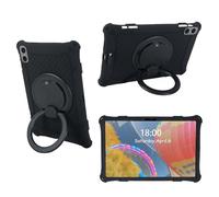 AKNICI Silicona Funda para TECLAST T50 Pro/HOTWAV Pad 11/YESTEL T15/SEBBE S23/UMIDIGI A15 Tab/weelikeit P39W/C Idea P100/CWOWDEFU 11 Tablet 11 Pulgadas, 360° Soporte Giratorio/Mango, Negro