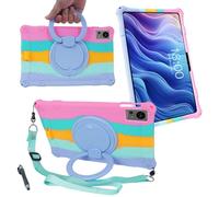 AKNICI Silicona Funda para TECLAST T60 Tablet 12 Pulgadas, Funda con 360° Soporte Giratorio/Correa de Hombro/Mango/Bolígrafo Táctil para TECLAST T60 Tablet 12 Pulgadas, Rosa Morado