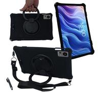AKNICI Silicona Funda para TECLAST T60 Tablet 12 Pulgadas, Funda con 360° Soporte Giratorio/Correa de Hombro/Mango/Bolígrafo Táctil para TECLAST T60 Tablet 12 Pulgadas, Negro