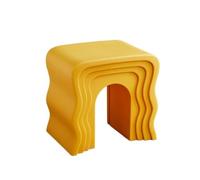 AKNKMHKDE Mesas Auxiliares Pequeñas para Dormitorio Pequeña Mesa De Centro Wave Junto Al Sofá De La Sala De Estar Y Algunos Taburetes De Cafetería. Mesa de Centro(C)