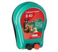 AKO Fencing Compact Power B40, eléctrico clásico, por batería de 3 V, Consumo de Julios 0,07 J, tensión máx.7000V, para cercas de hasta 200m, 5 años de garantía, Fabricado en Alemania