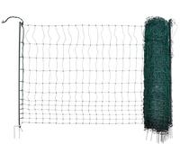 AKO Fencing Red para Aves de Corral (electrificable, 50 m x 122 cm, Color Verde, con Doble Punta, 15 estacas, Red para Animales)