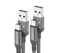 AkoaDa Cable USB tipo C de 5 A, [2 unidades 1 m] Cable de carga rápida para Huawei P40 P30 P20 Pro P20 Mate 40 30 20 10 Pro Honor 10 V10 P10 Plus Mate 30 Pro, etc. (gris)