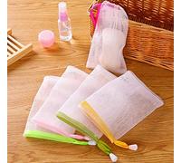 AKOAK 10 bolsas de jabón de malla exfoliante de espuma de burbujas para jabón, bolsas de almacenamiento con cordón (color al azar)