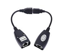 AKOAK 2 PC/Set USB 2.0 Extensores Macho y Hembra Extensores Sobre CAT5/CAT5/E6 RJ45 LAN Red Ethernet Repetidor Cables