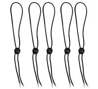 AKOAK Juego de 5 Sombreros de Cuerda de Barbilla Flexibles y Desmontables, Resistentes al Viento, Clip Ajustable para Golf, Pesca, Barco, Vela y Otros Deportes (Negro)