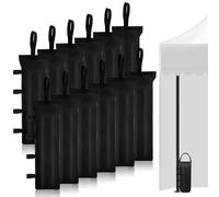 AKOLAFE 12 Piezas Sacos de Arena para Carpa, Pesas para Carpa 600D Oxford Negro 15 x 50 cm, Pesos para Cenador Tienda Jardin Playa Camping Pabellon Exterior