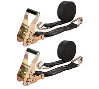 AKOLAFE 2 Piezas Eslingas de Carga 6m x 4cm Cinchas de Amarre 2000kg Correas de Amarre Correas Moto Robusta Duradera Eslinga de Trinquete Cinta de Sujeción para Coche, Camiones, Furgonetas, Barcos