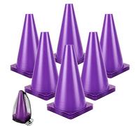 AKOLAFE 24 pilones morados de 23 x 13 cm para entrenamiento de fútbol con bolsa de transporte, conos de marcador auxiliares, para interior o exterior, deportes, juegos