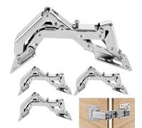 AKOLAFE 4 Piezas Bisagras Puertas Cocina 180 Grados Madera Armario 52x160mm Cierre Suave Pequeñas Abatibles para Muebles