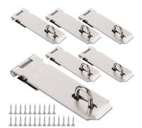 AKOLAFE 6 Piezas Cerradura Puerta con Candado y Tornillos 125mm Cerradura Puerta Armario Madera Cerradura Dormitorio Cerrojo Puerta Interior Exterior acero inoxidable de 90 grados para Garaje, Jardín