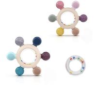 akolik Mordedor Bebe, Sonajero de Silicona para Bebé, Juguete de Dentición de Remo, Juguete Agarrar, Accesorio de Enfermería para Dentición sin BPA para Bebés de más de 0 3 6 9 Meses