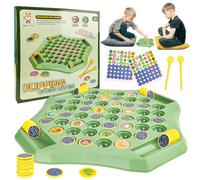 AKONE Flip Chess Memory - juego de ajedrez para 2 - 4 jugadores, flip board de ajedrez para niños, juego de memoria, juguetes Montessori, juegos de mesa familiar