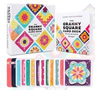 AKONE Granny Square - Libro de crochet con diseños de cuadrados granny, 50 unidades, escritura y foto en cada cuadrado, y folleto práctico