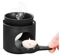AKONE Lámpara aromática con soporte para velas de té, lámpara para aceites esenciales, lámpara aromática de cerámica, difusor de aceite aromático, cera aromática, altura x 11 cm de diámetro, carcasa