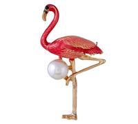 AKOOSY 1 Pieza Broche de Flamingo de Esmalte con Pin para Abrigos y Accesorios Femeninos