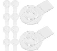 AKOOSY 10 Cerraduras Acrílicas Transparentes para Puertas de Jaulas y Mascotas, Diseño Redondo Práctico Resistencia al Desgaste, Accesorio Decorativo para Gabinetes