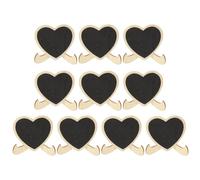 AKOOSY 10 Pizarras Pequeñas con Forma de Corazón de Madera Negra para Escribir con Tiza, Ideales para Decoración en Casa u Oficina