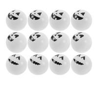 AKOOSY 12 Balones de Halloween Diseño de Cara de Fantasma Blanco, Decoración Divertida para Fiesta y Accesorios de Plástico para Trick-or-Treating