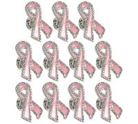 AKOOSY 12 Broches de Mujer Lazo Rosa para Ropa y Sombrero, Aleación Zircon, Resistentes y No se Deforman, Ideales para Actividades de Concienciación del Cáncer de Mama