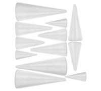 AKOOSY 12 Conos de Espuma de Poliestireno Blanco para Manualidades Formas de Árbol de Navidad Tamaños Variados 110Mm 150Mm 200Mm 250Mm Kit de Bricolaje Infantil para Decoración